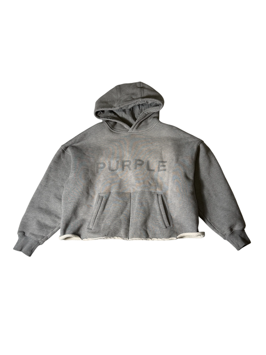 Purple Brand Grey Hoodie Cropped