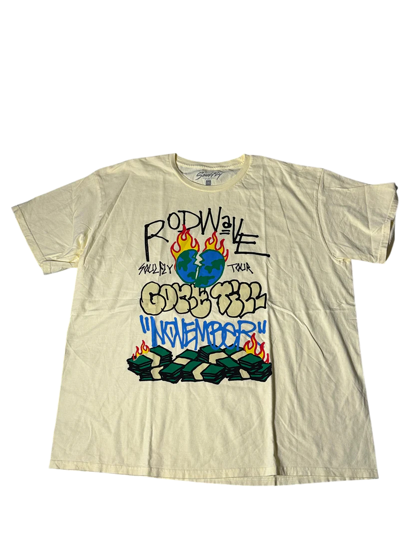 Rod Wave Tour T Shirt Yellow