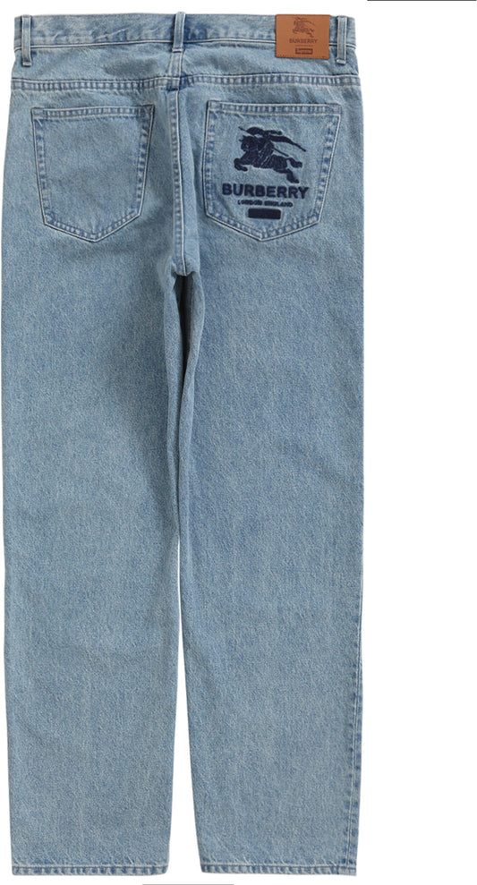 Supreme Burberry Regular Jean Washed Blue