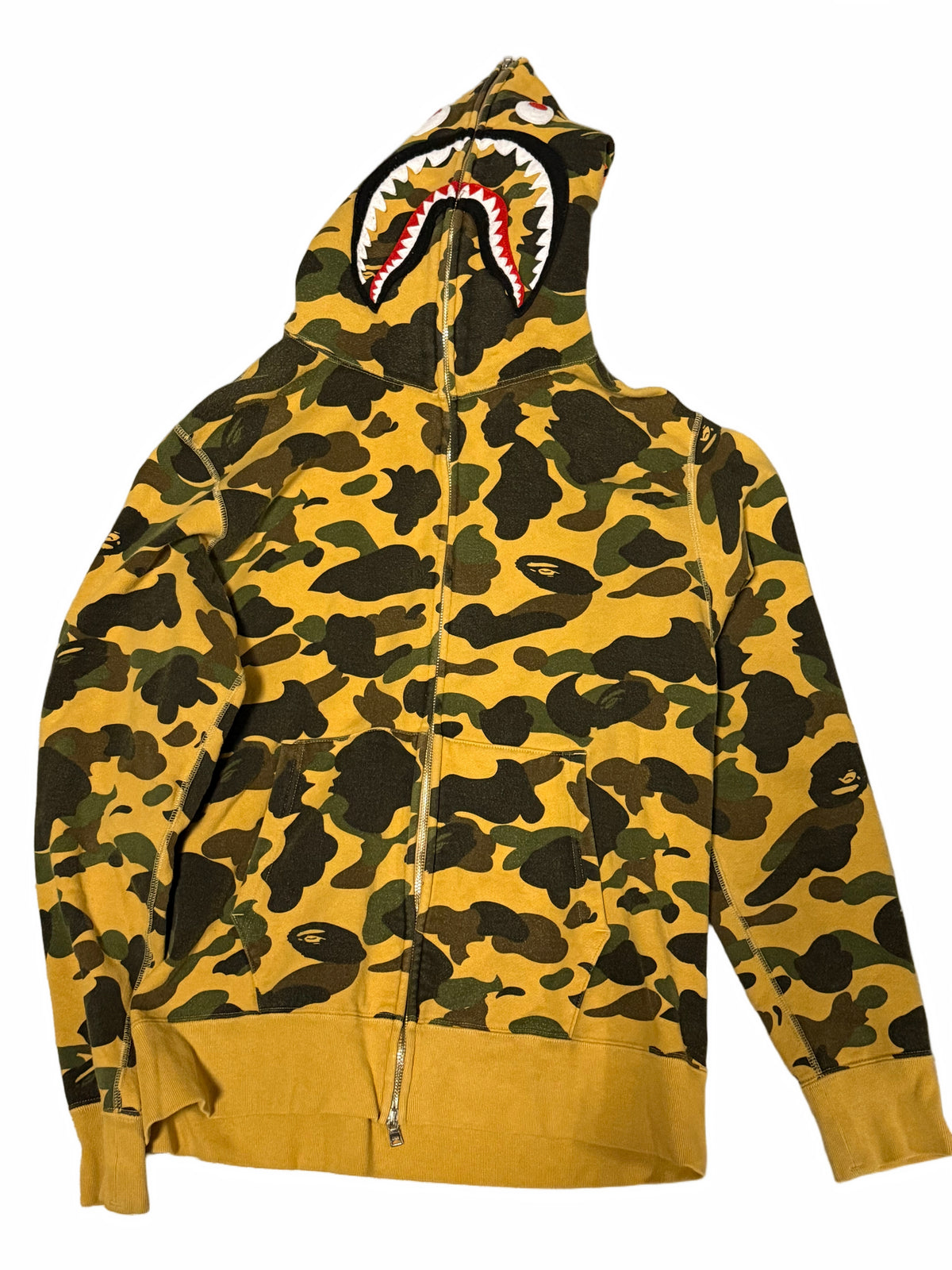 BAPE 1st Camo Shark Full Zip Hoodie Yellow