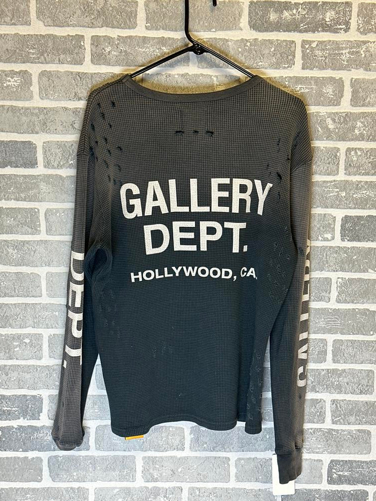 Gallery Dept. Long Sleeve Gray Distressed Sweater