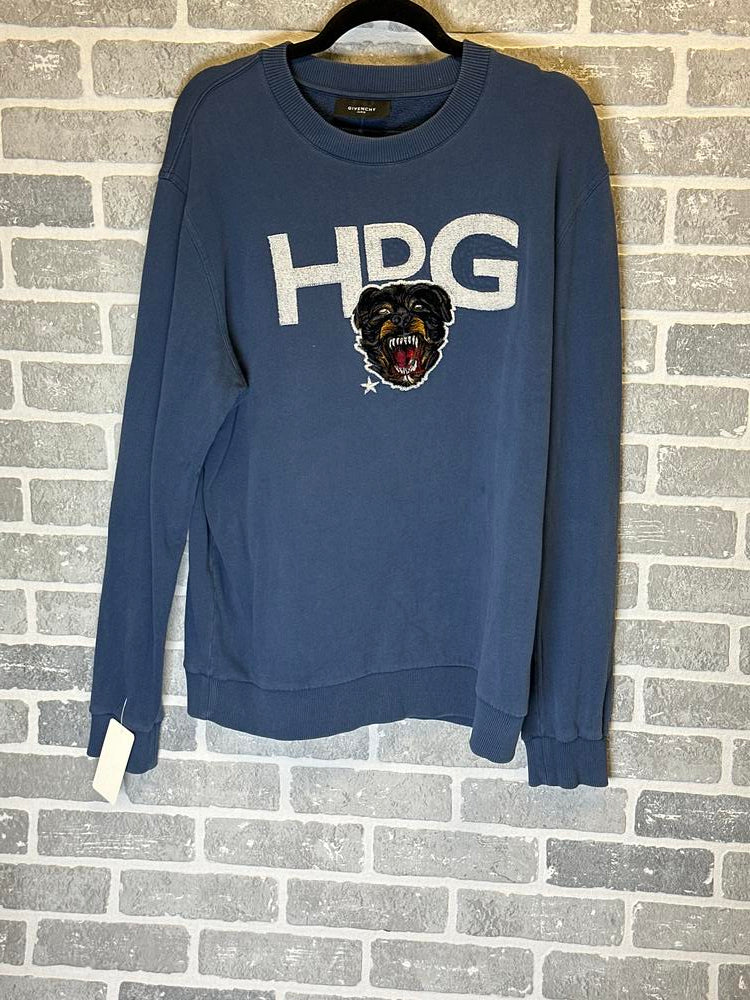 Givenchy Logo Rottweiler Long Sleeve Shirt Blue