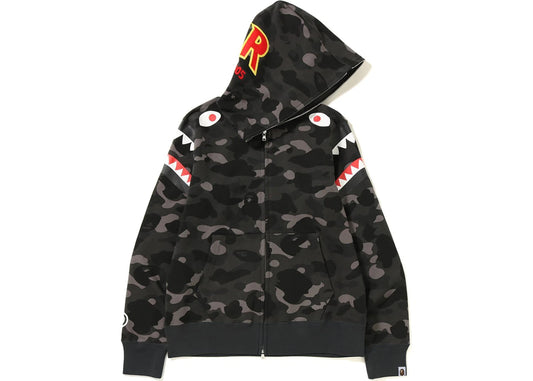 BAPE Color Camo Double Shark Full Zip Hoodie Black