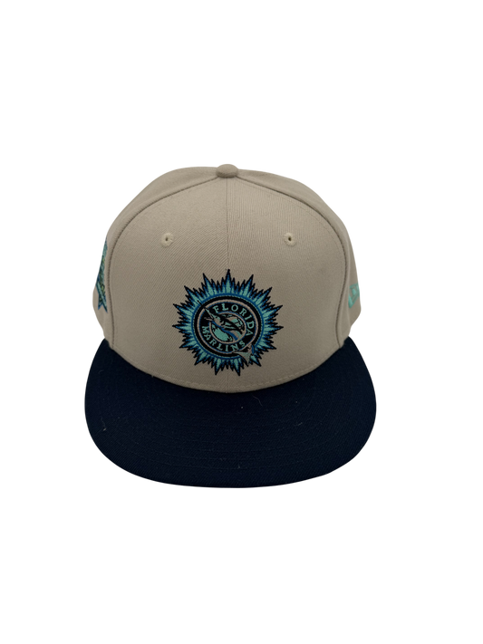 New Era Florida Marlins Fitted Cream/Blue