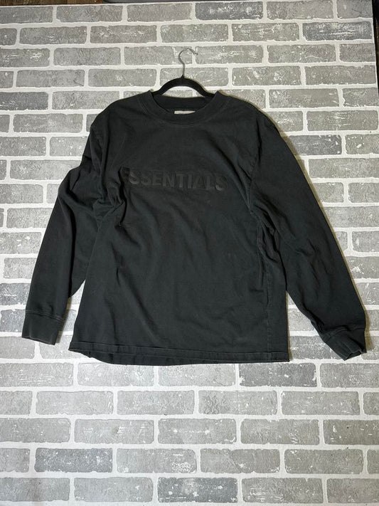 Fear of God Essentials Boxy Long Sleeve T-Shirt Applique Logo Dark Slate/Stretch Limo/Black