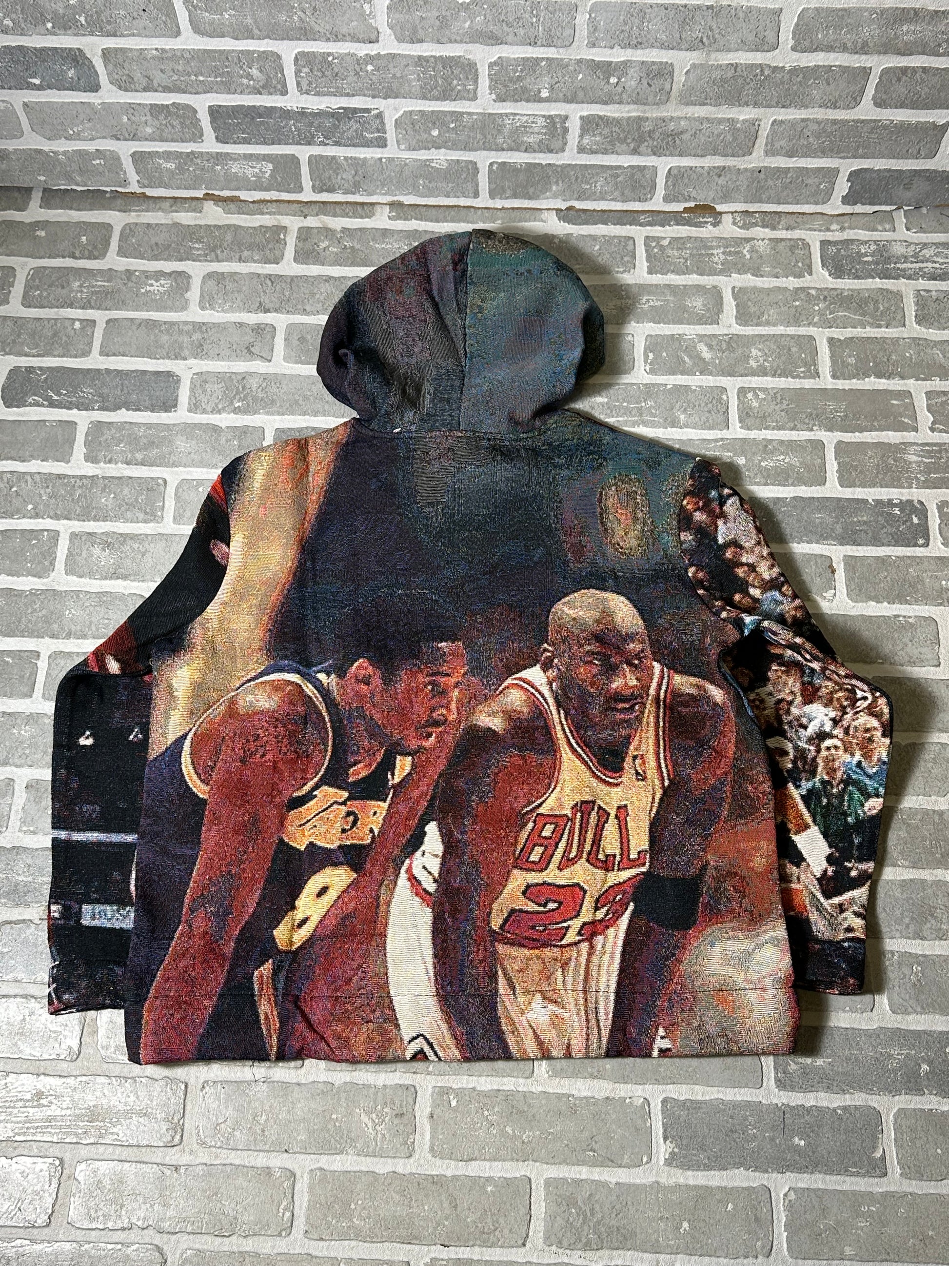 Iconic Jordan Dunk Tapestry Hoodie Black/Red