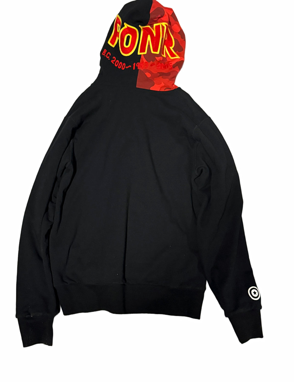 BAPE Color Camo Reversible PONR Shark Full Zip Hoodie Black/Red