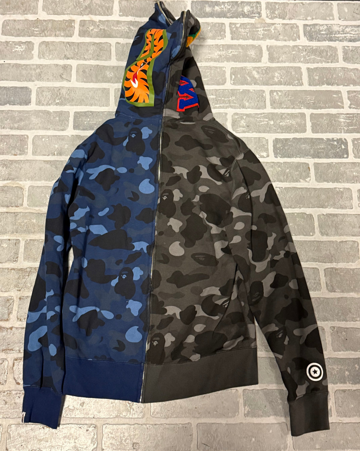 BAPE Color Camo Separate Shark Full Zip Hoodie Black/Blue