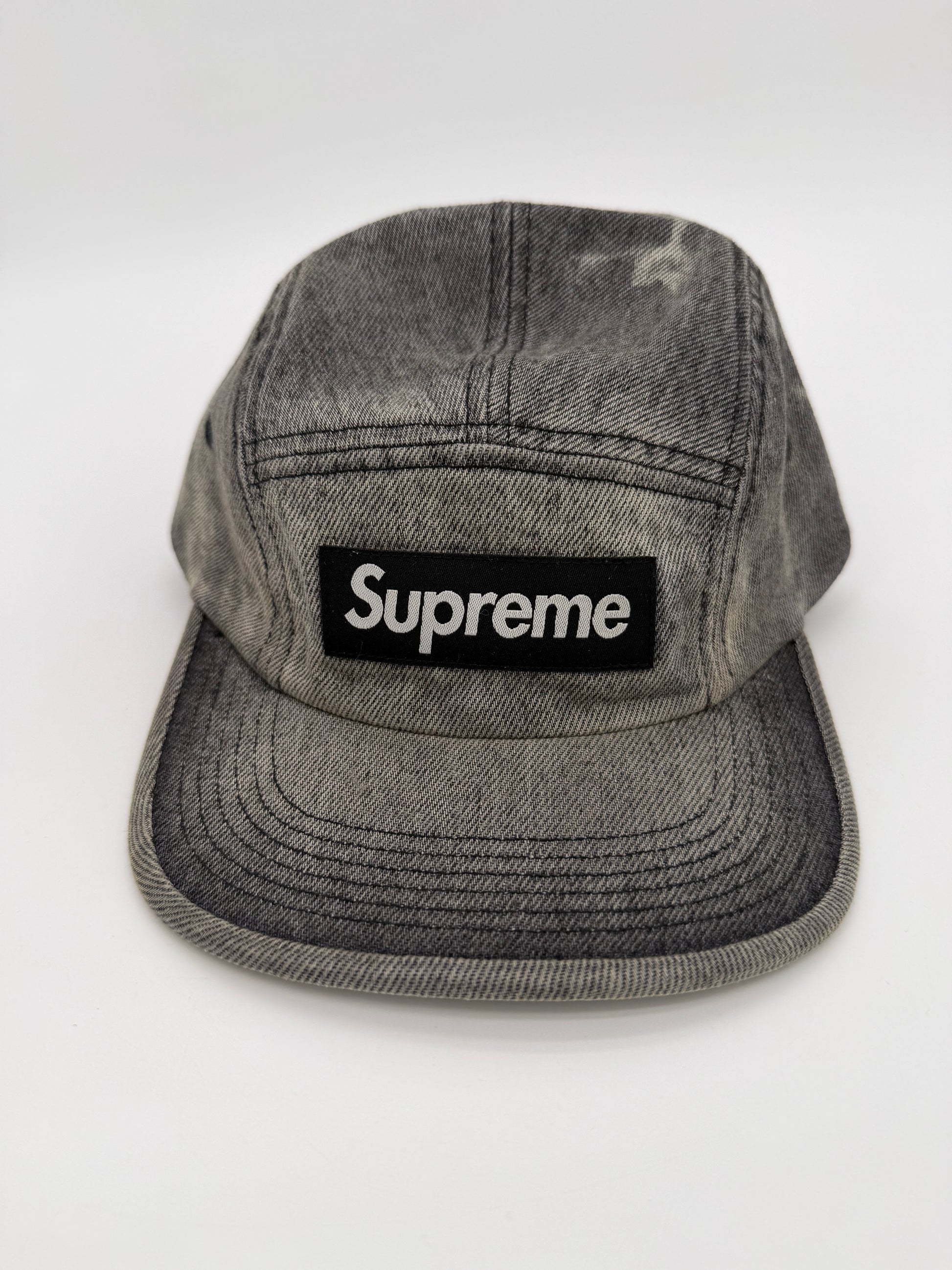 Supreme Denim Camp Cap Washed Black