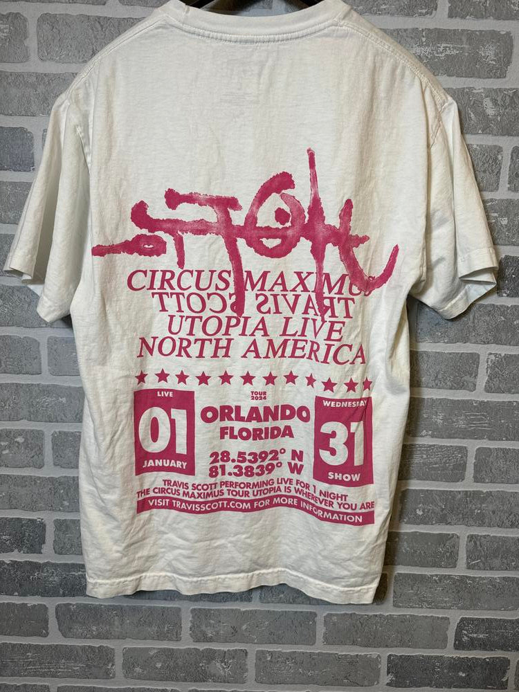 Travis Scott Utopia Circus Maximus 2024 Tour Tee White