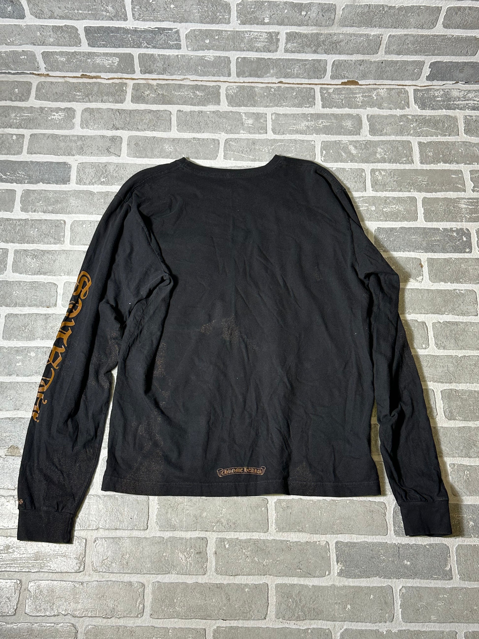 Chrome Hearts Long Sleeve Neck Logo Black Shirt