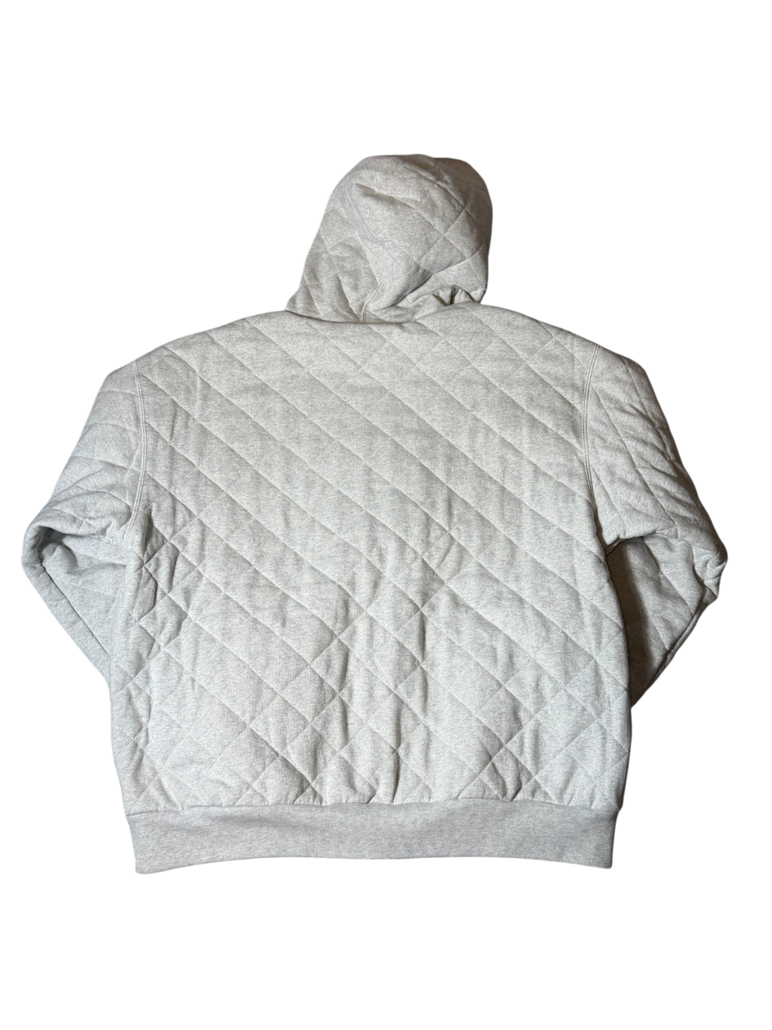 Supreme Quilted Zip Up Hooded Sweatshirt Ash Grey